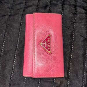 Prada Saffiano 6 Key Holder Pink